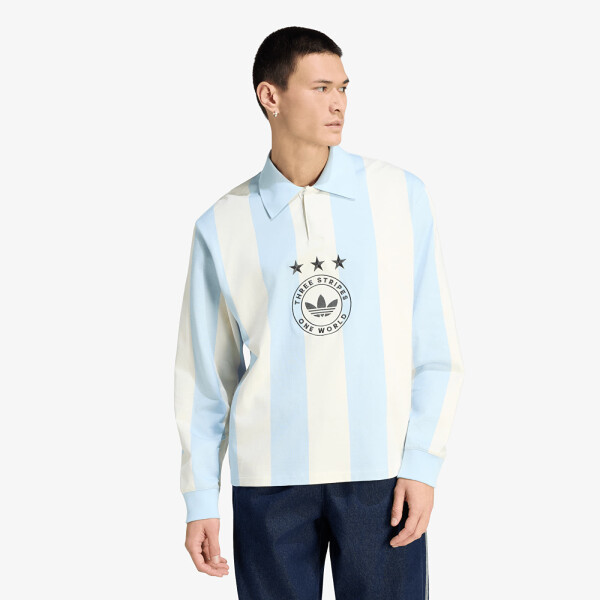 Tričko adidas Graphic Long Sleeve Polo Shirt Ice Blue S