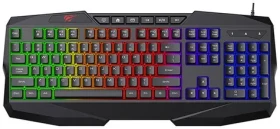 Havit KB878L RGB čierna / herná klávesnica / USB / US (KB878L)