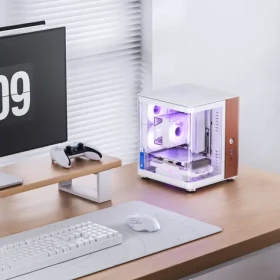 Jonsbo TK-0 biela / Počítačová skriňa / Mini-ITX / Mini-Tower / tvrdené sklo / drevený panel (TK-0 WHITE)