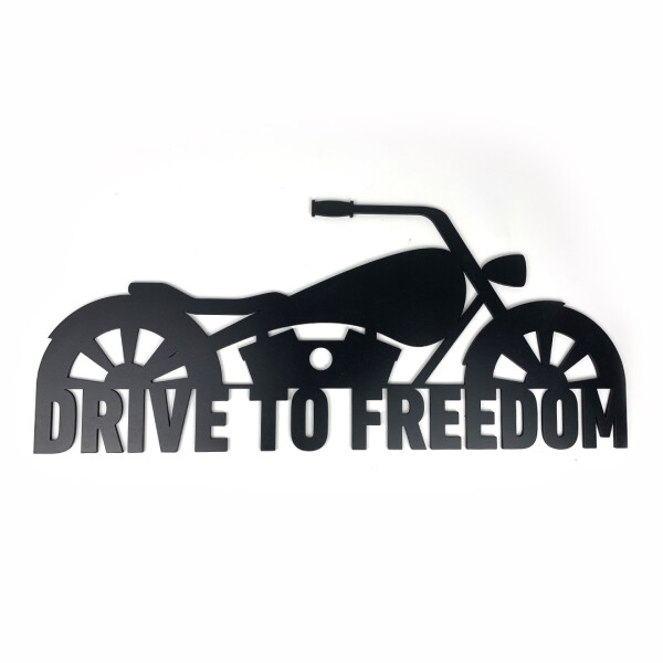 Veselá Stena Drevená nástenná čierna dekorácia Drive to Freedom