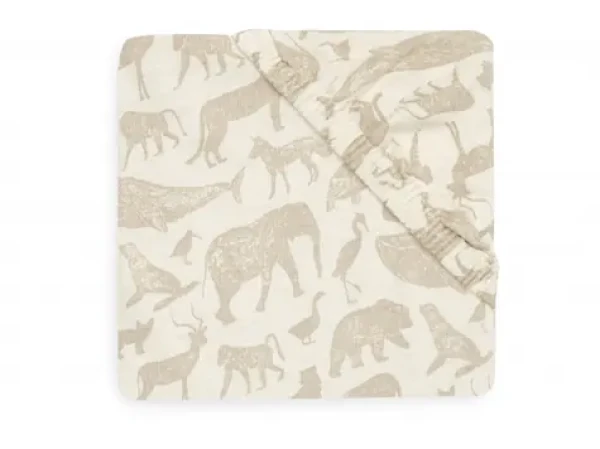 Jollein Prestieradlo napínacie 120x60 cm Animals Nougat (511-507-67044)