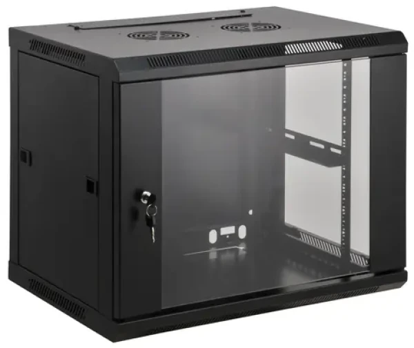 Intellinet 20U 600x600 mm čierny / Nástenný rozvádzač / 19" / presklené dvere / nosnosť 60 kg (712057)