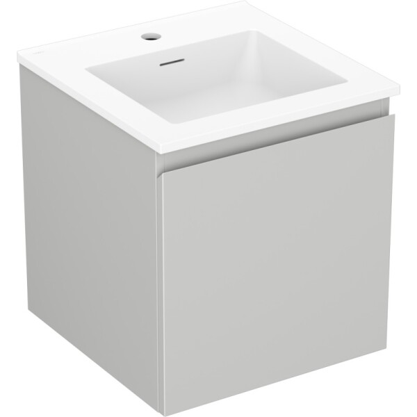 MEXEN/S - Orio kúpeľňová skrinka 45 cm s umývadlom Otis, 1 šuplík, šedá mat/biela mat 91A10-04547-1-BF62-W18M01