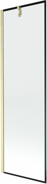 MEXEN/S - Next vaňová zástena FIX 60 x 150, čierna vzor, zlatá kartáčovaná 895-060-000-00-70-55