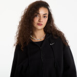 Mikina Nike Studio Fleece Medium Weight Women's Oversized Full-Zip Cropped Hoodie Total Black/ Sail XS