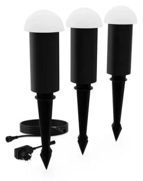 Philips GardenLink Edwina čierna / Vonkajšia LED lampa / súprava 3 ks / 4,5 W / 2700K / 24V / IP44 (SKL000501481)