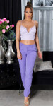 Sexy Koucla Musthave Crop Top with ruffled band lilac Einheitsgroesse