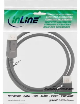 InLine DisplayPort kábel uhlový vpravo čierna / Prepojovací kábel / DisplayPort (M) - DisplayPort (M) / 8K UHD-2 / 3 m (17153R)