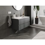 MEXEN/S - Orio kúpeľňová skrinka 90 cm s umývadlom Otis, 2 zásuvky, grafit mat/biela mat 91A10-09047-2-BFF66-W18M01