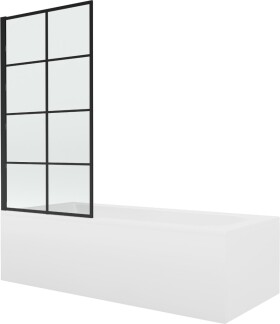 MEXEN/S - Vega obdĺžniková vaňa 150 x 70 cm s panelom + vaňová zástena 70, čierna vzor 550115070X9307017077