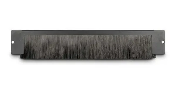 Inter-tech kefová lišta 19" čierna / Krycia lišta pre rozvádzač / 1U / 360x66x10 mm / oceľ (88887357)