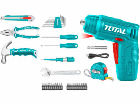 TOTAL-TOOLS THKTHP10386 / Aku skrutkovač so sadou náradia / 38 kusov (THKTHP10386)