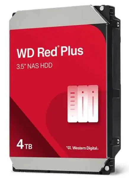 WD Red PLUS 4TB / HDD / 3.5" SATA III / 5400RPM / 128MB cache / 3y / pre NAS (WD40EFZZ)