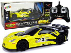 Mamido Elektrické autíčko Sport Corvette 1:24 Žltý C6.R 2.4 G s Svetlami