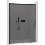 CERANO - Sprchové posuvné dvere Lantono Ľ/P - 8 mm - Soft-Close - čierna matná, grafitové sklo - 160x195 CER-8050BD7241