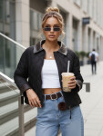 Dámska prechodná prešívaná bunda čierna FashionStreet TY5622 XXL