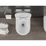 MEXEN/S - Carmen Závesná WC misa Rimless Tornado vrátane sedátka s slow slim, duroplast, biela lesk 30880500T