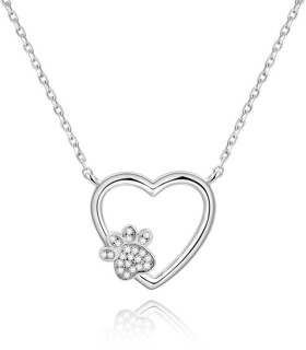 Beneto Strieborný náhrdelník Láska maznáčikovi AGS702 cm