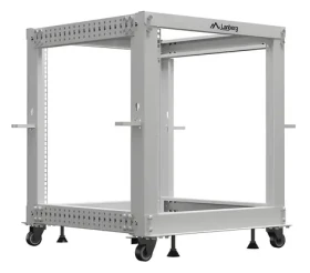 Lanberg Open Rack 12U šedá / Stojanový rack / 600×600 mm / hĺbka 576-1034 mm / nosnosť 600 kg (OR01-6112-S)
