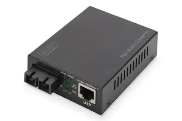 Digitus DN-82150 / Media konvertor / Gigabit Ethernet / RJ45-SC / MM / PoE 30 W / 850 nm / 500 m (DN-82150)