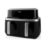 Nedis KAAF320BK čierna / Teplovzdušná fritéza / 2x 4.2 l / 2600 W / Časovač: 60 min / 10 programov (KAAF320BK)