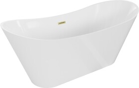 MEXEN/S - Celia vaňa voľne stojaca 170 x 75, biela, sifón a prepad zlatá kartáčovaná 52331707500-55