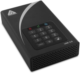 Apricorn Apricorn Aegis Padlock DT vonkajší disk twarde 12 TB USB Typu B 2.0/3.2 Gen 1 (3.1 Gen 1) Čierny