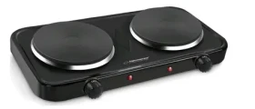Esperanza EKH010K Cotopaxi čierna / Elektrický varič / 2 platne / 2x 1000W / 5 teplotných stupňov (EKH010K)