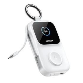 Joyroom JR-W19 biela / Powerbanka / 5000 mAh / 1x USB-C / 1x Lightning + 1x USB-C kábel / bezdrôtové nabíjanie (6956116781507)