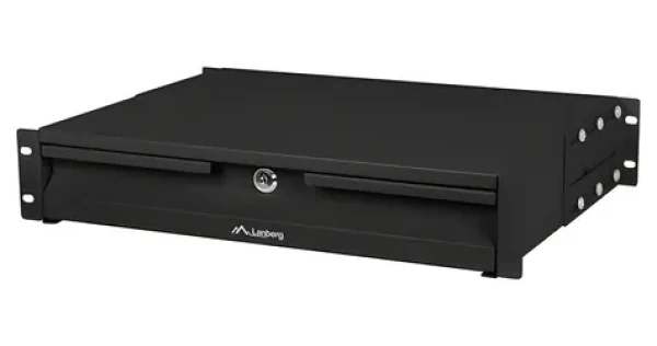 Lanberg výsuvná polica do racku 19" 2U čierna / Výsuvná polica do racku / 360 mm / nosnosť 90 kg / 4bodová montáž (AK-2001-B)