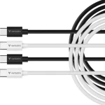 Verbatim Essentials Sync Charge USB-C čierna + biela / Kábel / USB-C na USB-C / 60 W / 1 m / 2 ks (32391)