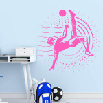 Veselá Stena Samolepka Vykopávajúci futbalista Farba: čierna, Veľkosť: 60 x 60 cm