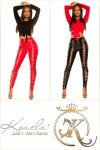 Sexy KouCla Latex Look pants with lacing red