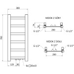 MEXEN - Bolt vykurovací rebrík/radiátor 700 x 300 mm, 141 W, antracit W126-0700-300-00-66