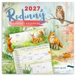 NOTIQUE Rodinný plánovací kalendár Zvieratká 2027 / Nástenný kalendár / 30 × 30 cm
