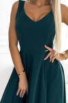 246-5 CINDY dlhé elegantné šaty s výstrihom - ZELENÉ XXL