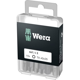 Wera 867/1 Z DIY SiS, 05072412001 bit Torx T 40, nástrojová ocel, legované, vysoko pevné, D 6.3, 10 ks; 05072412001