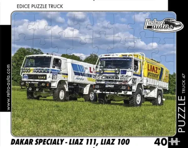 RETRO-AUTA Puzzle TRUCK č.47 Dakar špeciály LIAZ 111, LIAZ 100