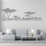 Veselá Stena Samolepka Africké safari Farba: modrá, Veľkosť: 100 x 32 cm