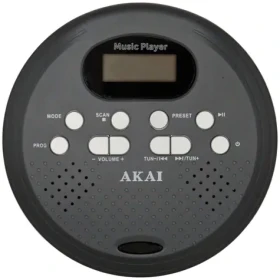 AKAI ACDP-200 PLUS grafitová / Prenosný CD prehrávač / Bluetooth 5.3 / FM rádio / USB nabíjanie / LCD displej (ACDP-200 PLUS)