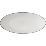 CERANO - Vaňa z liateho mramoru Emilia - voľne stojaca - čierna matná/biela matná - 180x85x55 CER-428548
