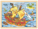GOKI Drevené puzzle Piráti