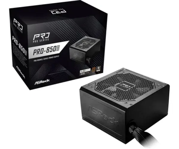 ASRock PRO-850B čierna / Zdroj ATX / 850 W / 80 PLUS Bronze / ATX 3.1 / 120 mm (90-UXR085-BNEAA2)