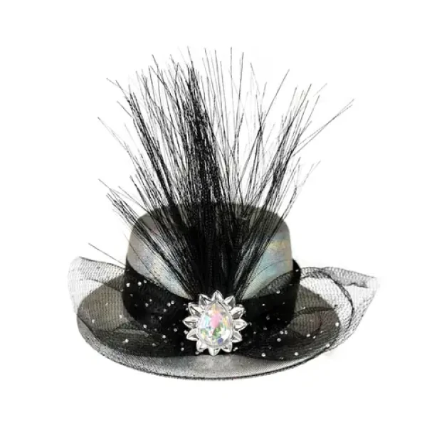 Rappa Mini klobúk strieborný s ozdobou