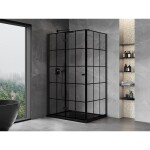 MEXEN/S - Mist-F sprchovací kút skladacie dvere ľavá 90 x 110, čierna kratka, čierna 8A6T-090-110-70-77-L