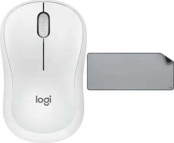 Logitech M240 Silent biela + Studio Series Mid Grey / Sada bezdrôtová myš a podložka / optická / 4000 DPI / USB prijímač