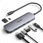 Anker Nano Dokovacia stanica 7v1 / 100W / 2xUSB-C, 2xUSB, 1xHDMI, SD/microSD slot / šedá (A83D2HA1)