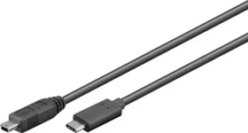 MicroConnect kábel USB C (M) - miniUSB2.0 B (M) 0.5m čierna / 480Mbit/s (USB3.1CMB505)