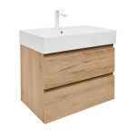 Kúpeľňová skrinka 2 zásuvková s umývadlom SAT B-Way 79x50x45 cm dub mat BWAY280OAKU2BBI BWAY280OAKU2BBI
