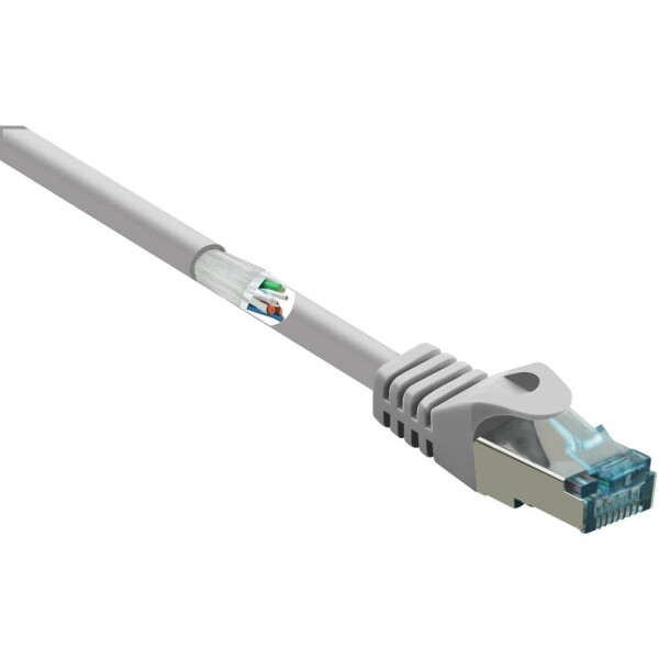 Renkforce RF-5047486 RJ45 sieťové káble, prepojovacie káble CAT 6A S/FTP 5.00 m sivá samozhášavý 1 ks; RF-5047486